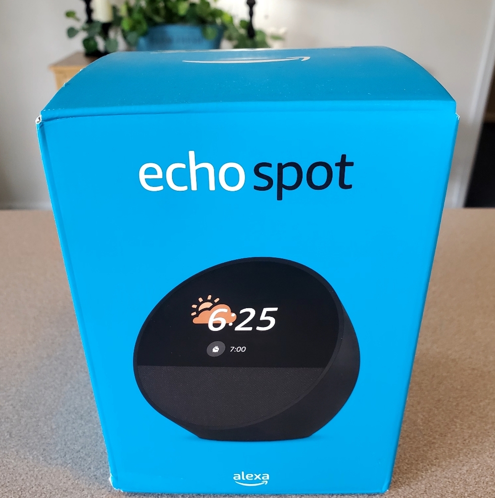 New in box! Amazon Echo Spot Smart Clock - Blue Packaging, Black Device